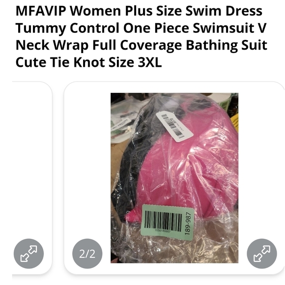 MFAVIP - 3X WPink and Black Swim Dress - Picture 10 of 12